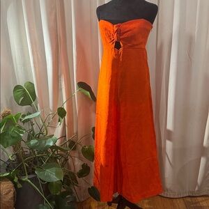 Elevenses Strapless Red Jumpsuit